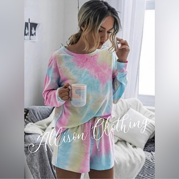NWT. Boutique. Allison Skye tie dye pajama set. - Picture 3 of 5